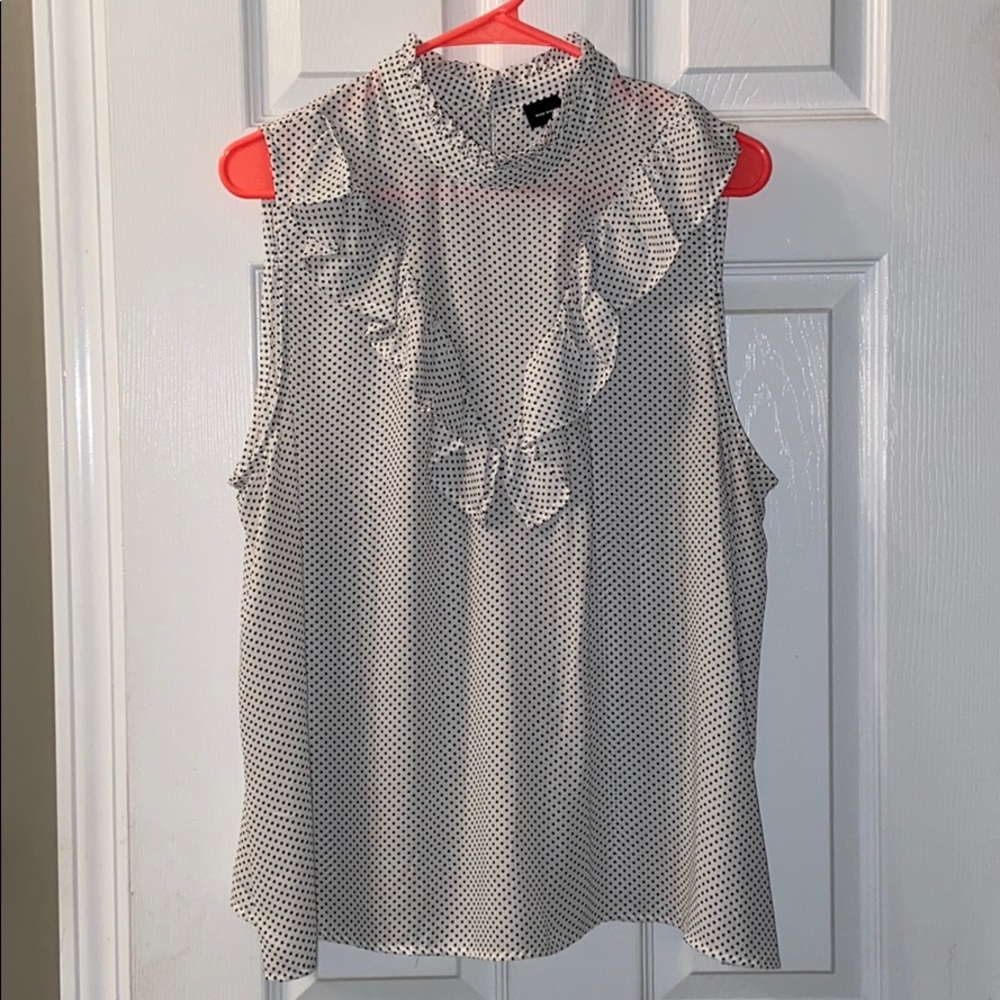 Black and white polka dot blouse